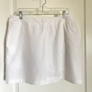 Gym Shark Womens Lg White Skirt Skort Golf Shorts Pockets Tennis Active Gymshark